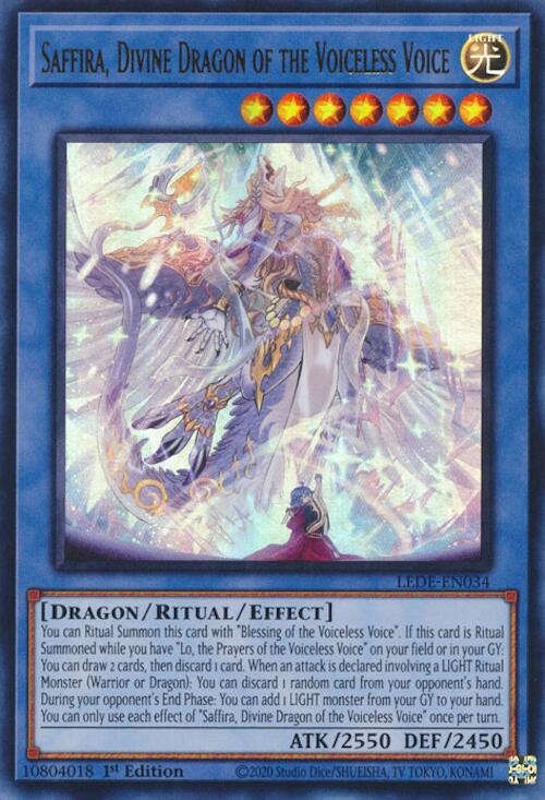 Saffira, Divine Dragon of the Voiceless Voice [LEDE-EN034] Ultra Rare | Shuffle n Cut Hobbies & Games