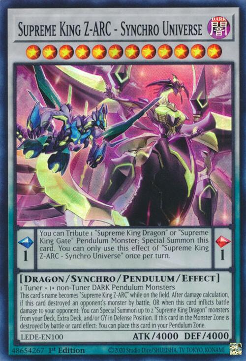 Supreme King Z-ARC - Synchro Universe [LEDE-EN100] Super Rare | Shuffle n Cut Hobbies & Games