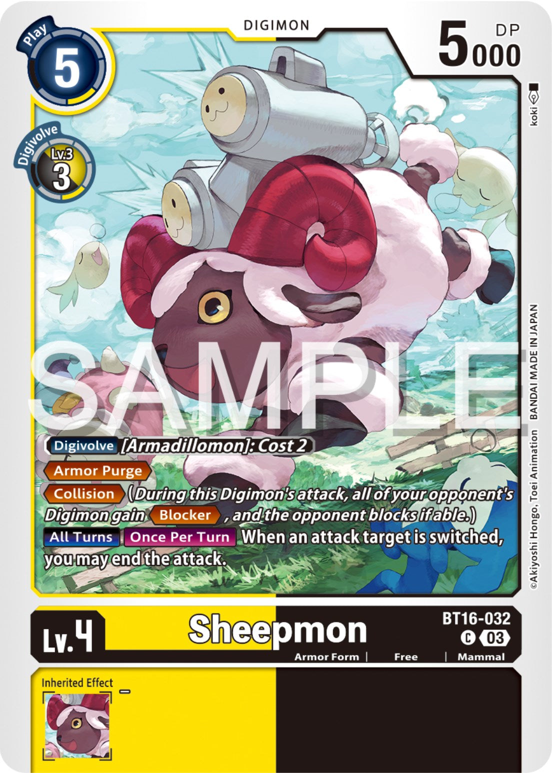 Sheepmon [BT16-032] [Beginning Observer] | Shuffle n Cut Hobbies & Games