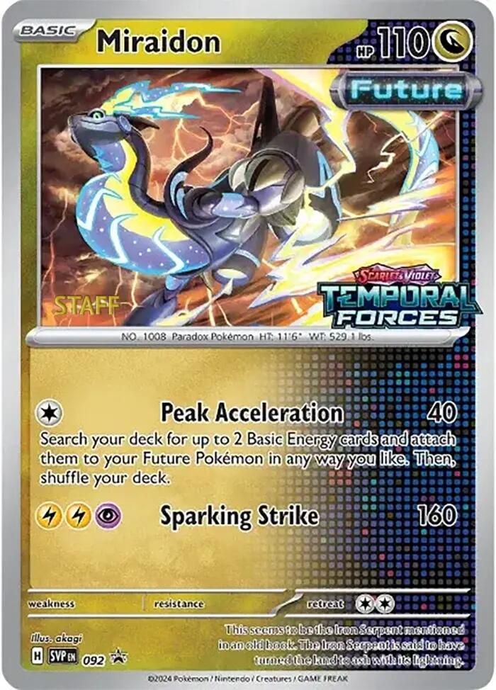 Miraidon (092) (Stamped) (Staff) [Scarlet & Violet: Black Star Promos] | Shuffle n Cut Hobbies & Games