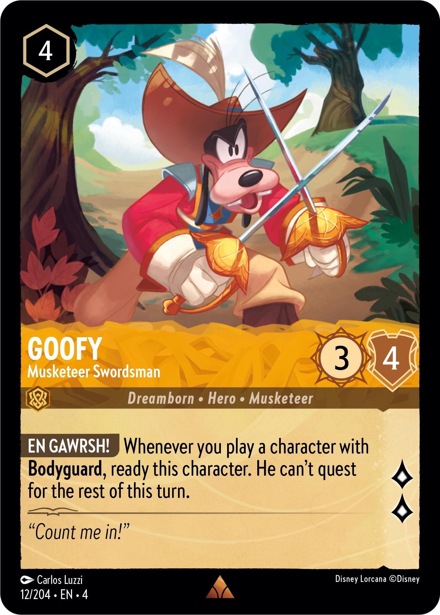 Goofy - Musketeer Swordsman (12/204) [Ursula's Return] | Shuffle n Cut Hobbies & Games