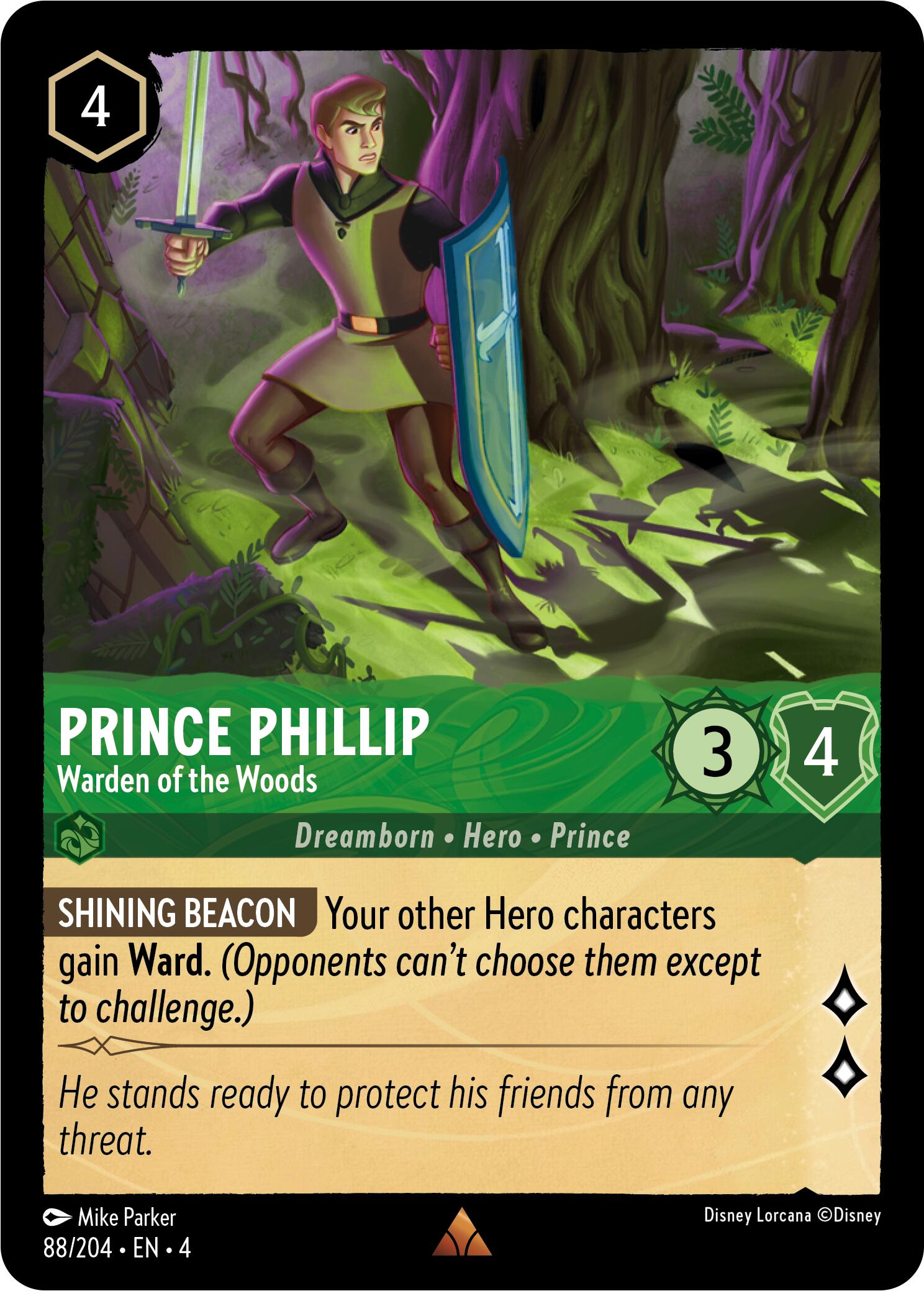 Prince Phillip - Warden of the Woods (88/204) [Ursula's Return] | Shuffle n Cut Hobbies & Games