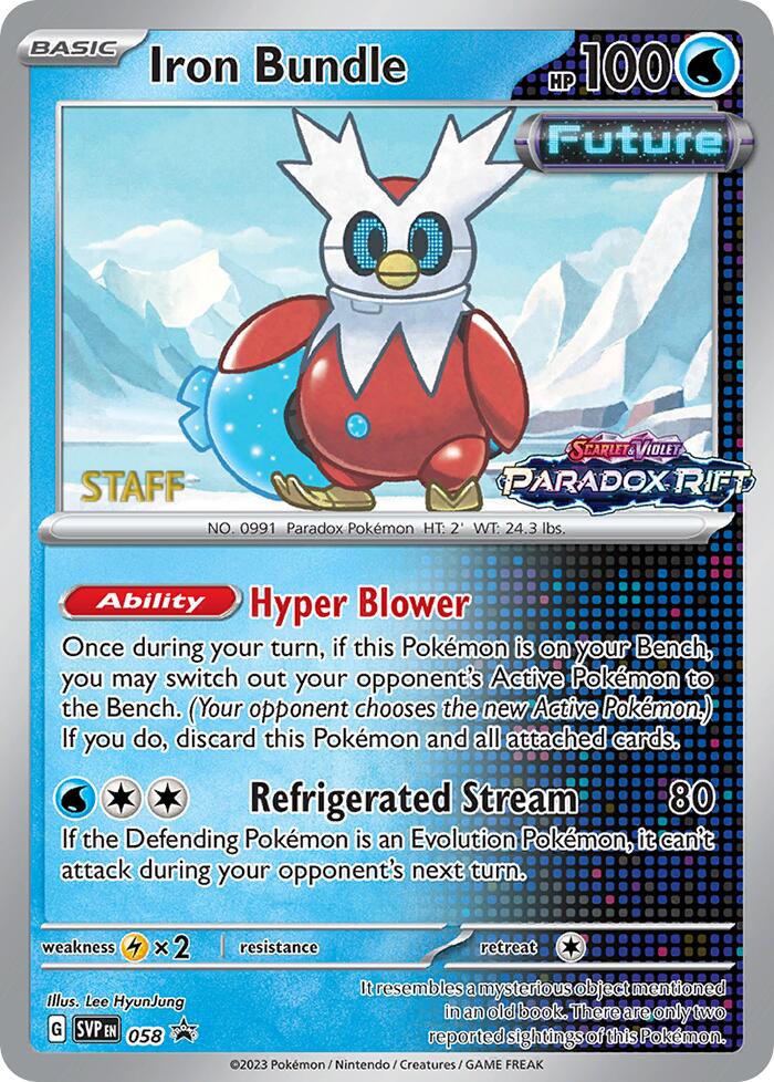 Iron Bundle (058) (Staff Prerelease Promo) [Scarlet & Violet: Black Star Promos] | Shuffle n Cut Hobbies & Games