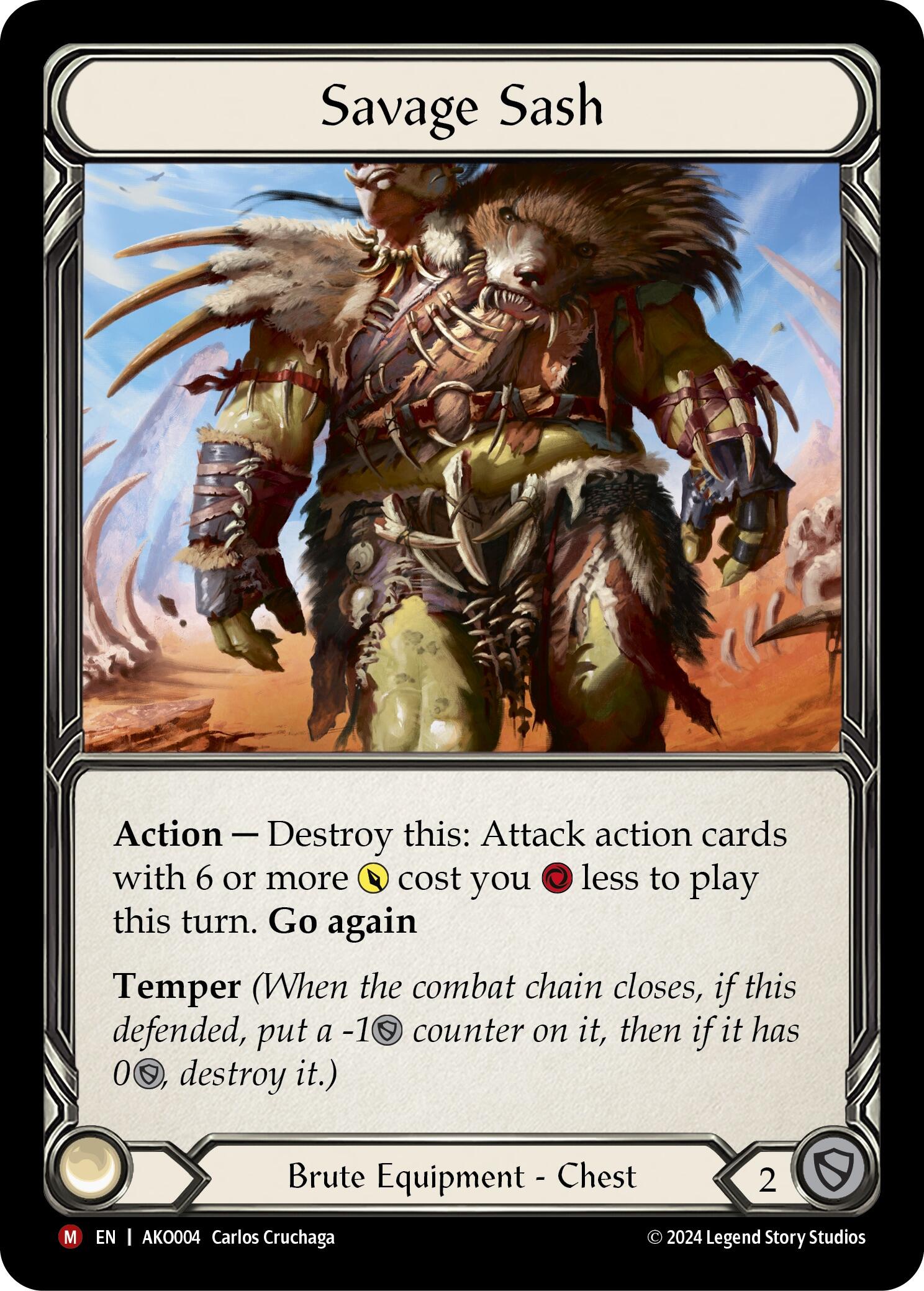 Savage Sash [AKO004] (Armory Deck: Kayo)  Rainbow Foil | Shuffle n Cut Hobbies & Games