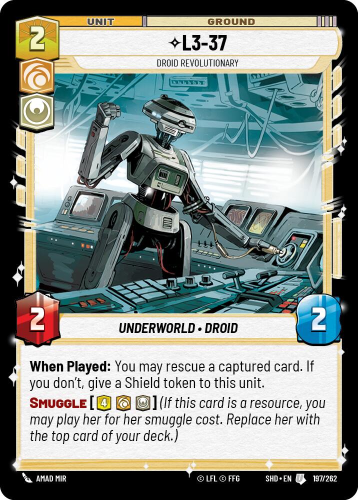 L3-37 - Droid Revolutionary (197/262) (197/262) [Shadows of the Galaxy] | Shuffle n Cut Hobbies & Games