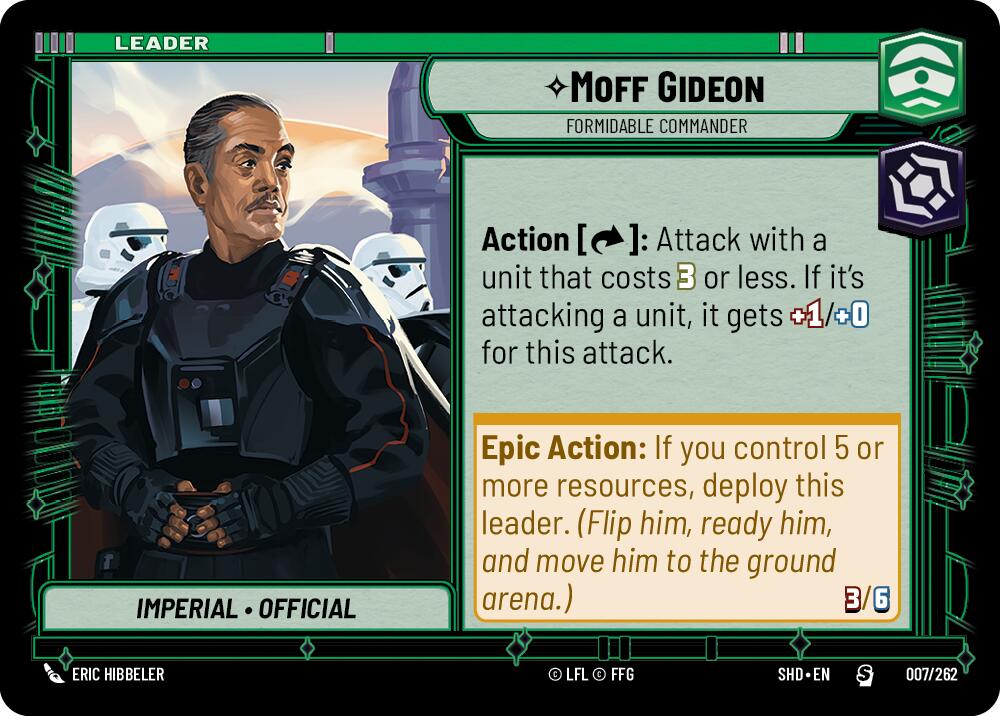 Moff Gideon - Formidable Commander (007/262) (007/262) [Shadows of the Galaxy] | Shuffle n Cut Hobbies & Games