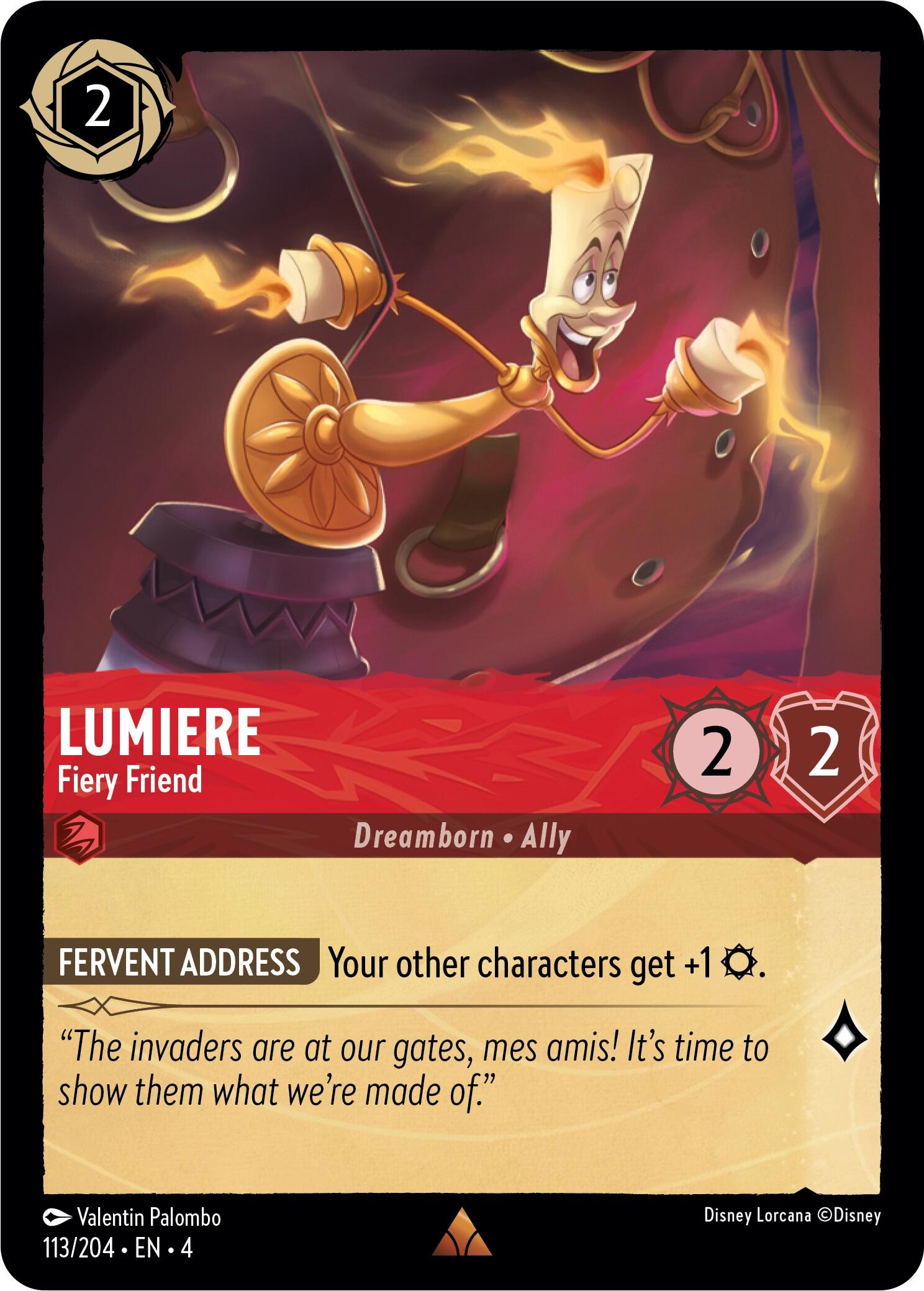 Lumiere - Fiery Friend (113/204) [Ursula's Return] | Shuffle n Cut Hobbies & Games