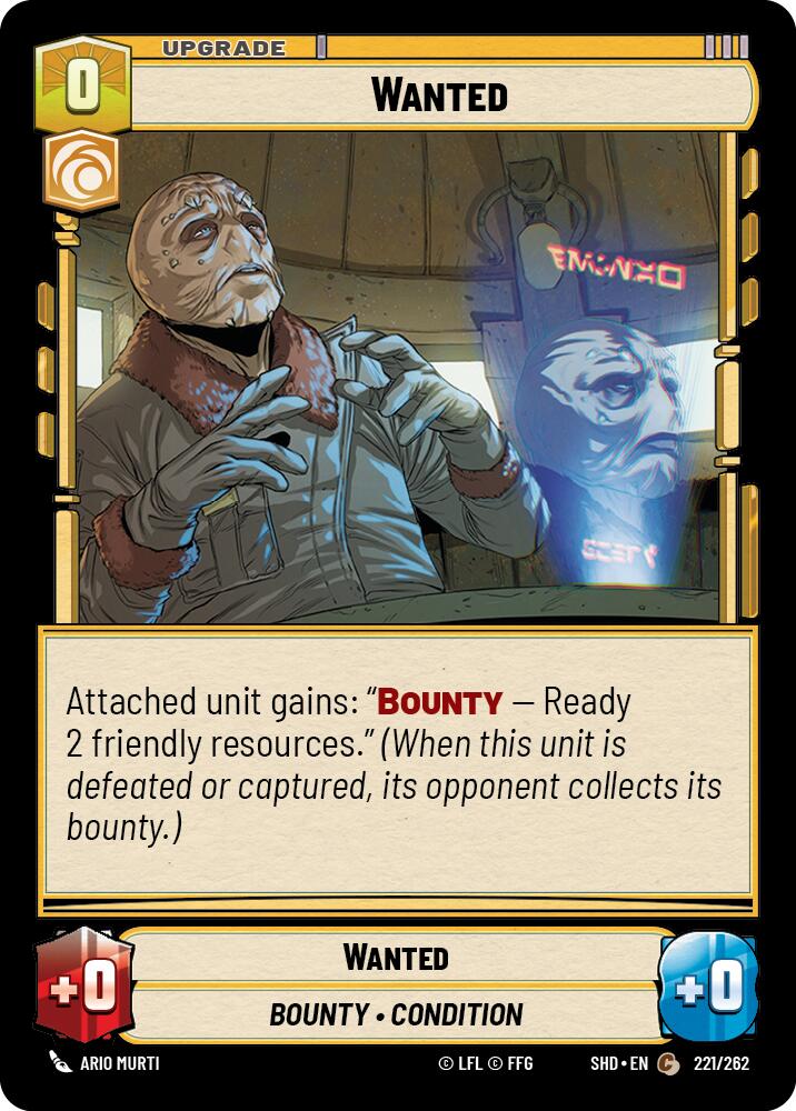 Wanted (221/262) (221/262) [Shadows of the Galaxy] | Shuffle n Cut Hobbies & Games