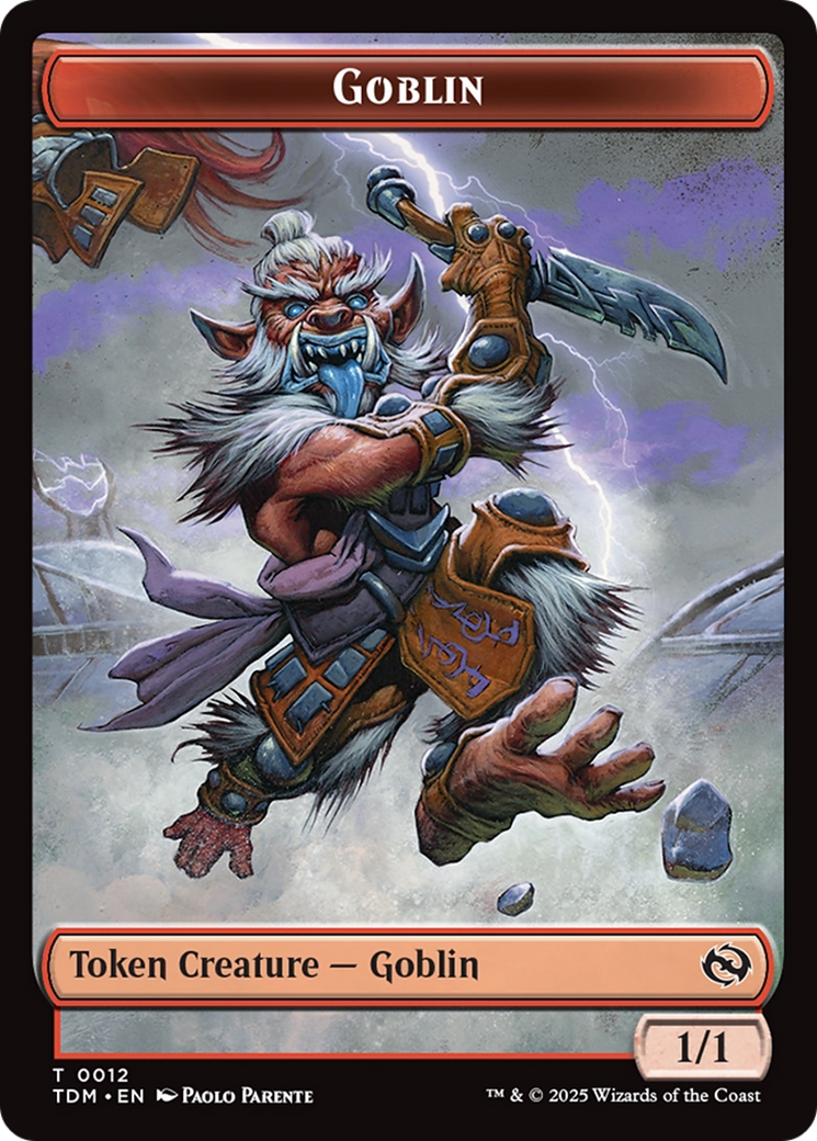 Goblin // Warrior Double-Sided Token [Tarkir: Dragonstorm Tokens] | Shuffle n Cut Hobbies & Games