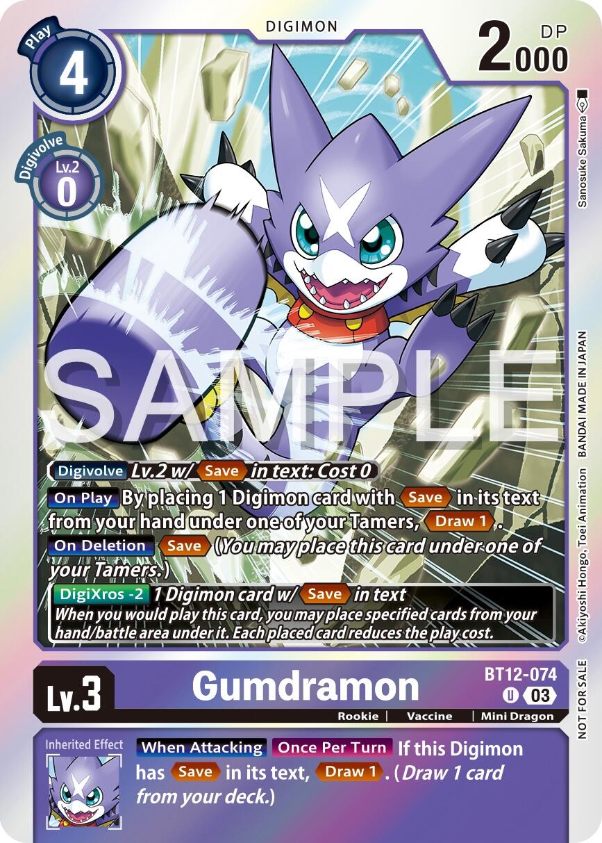 Gumdramon [BT12-074] (Official Tournament Vol.13 Winner Pack) [Across Time Promos] | Shuffle n Cut Hobbies & Games