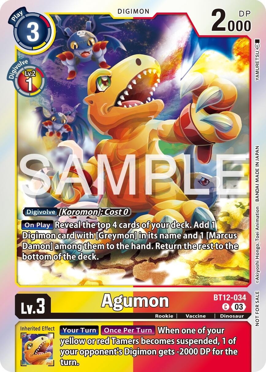 Agumon [BT12-034] (Official Tournament Vol.13 Winner Pack) [Across Time Promos] | Shuffle n Cut Hobbies & Games