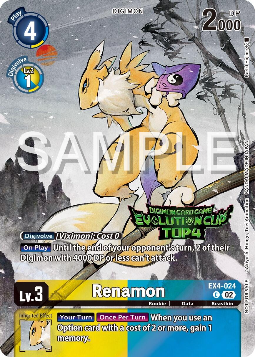 Renamon [EX4-024] (2024 Evolution Cup Top 4) [Alternative Being Booster Promos] | Shuffle n Cut Hobbies & Games