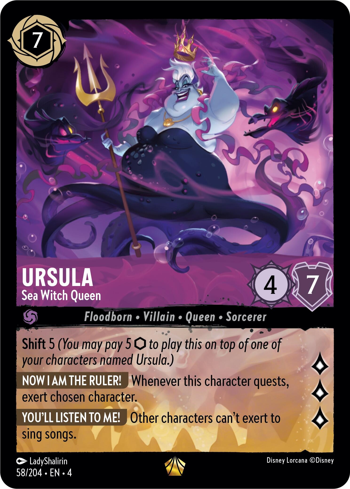 Ursula - Sea Witch Queen (58/204) [Ursula's Return] | Shuffle n Cut Hobbies & Games