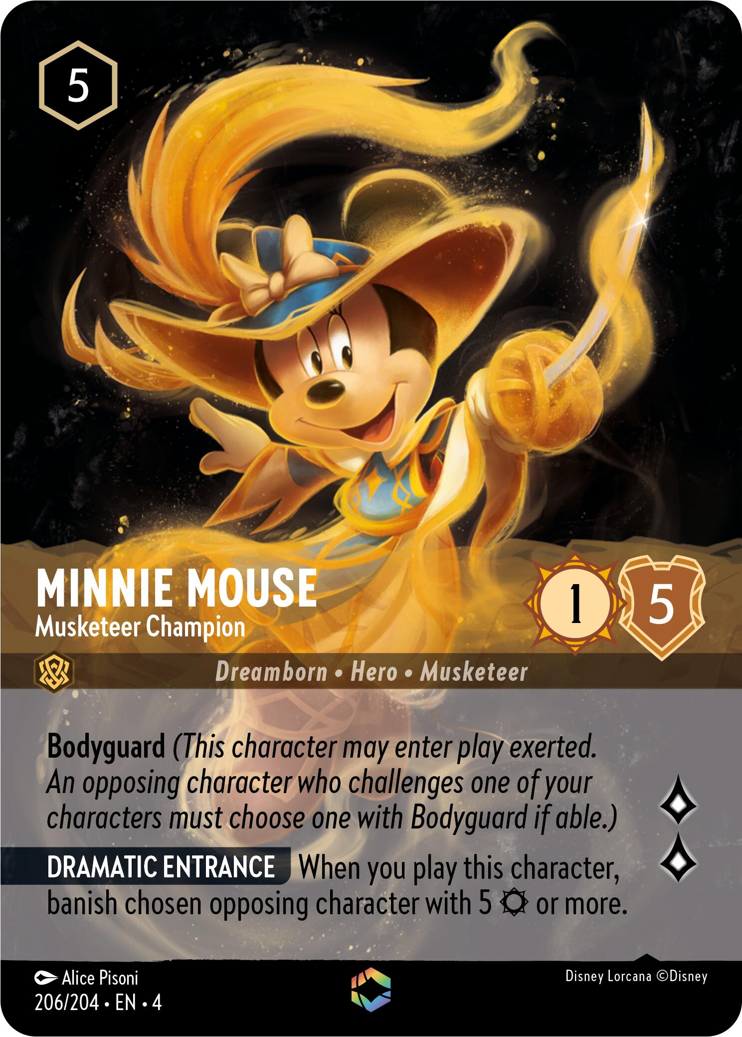 Minnie Mouse - Musketeer Champion (Enchanted) (206/204) [Ursula's Return] | Shuffle n Cut Hobbies & Games