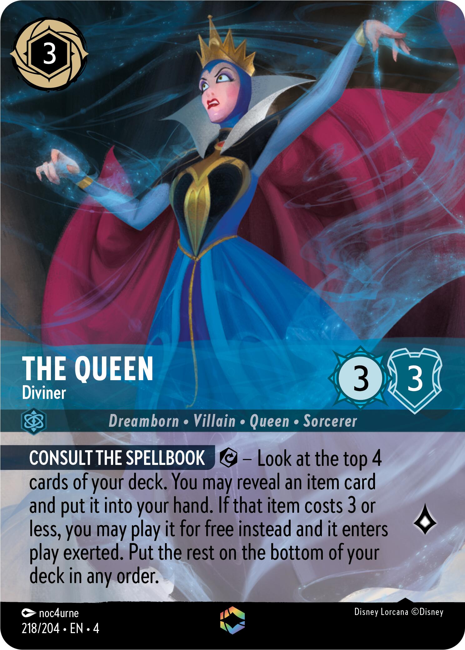 The Queen - Diviner (Enchanted) (218/204) [Ursula's Return] | Shuffle n Cut Hobbies & Games