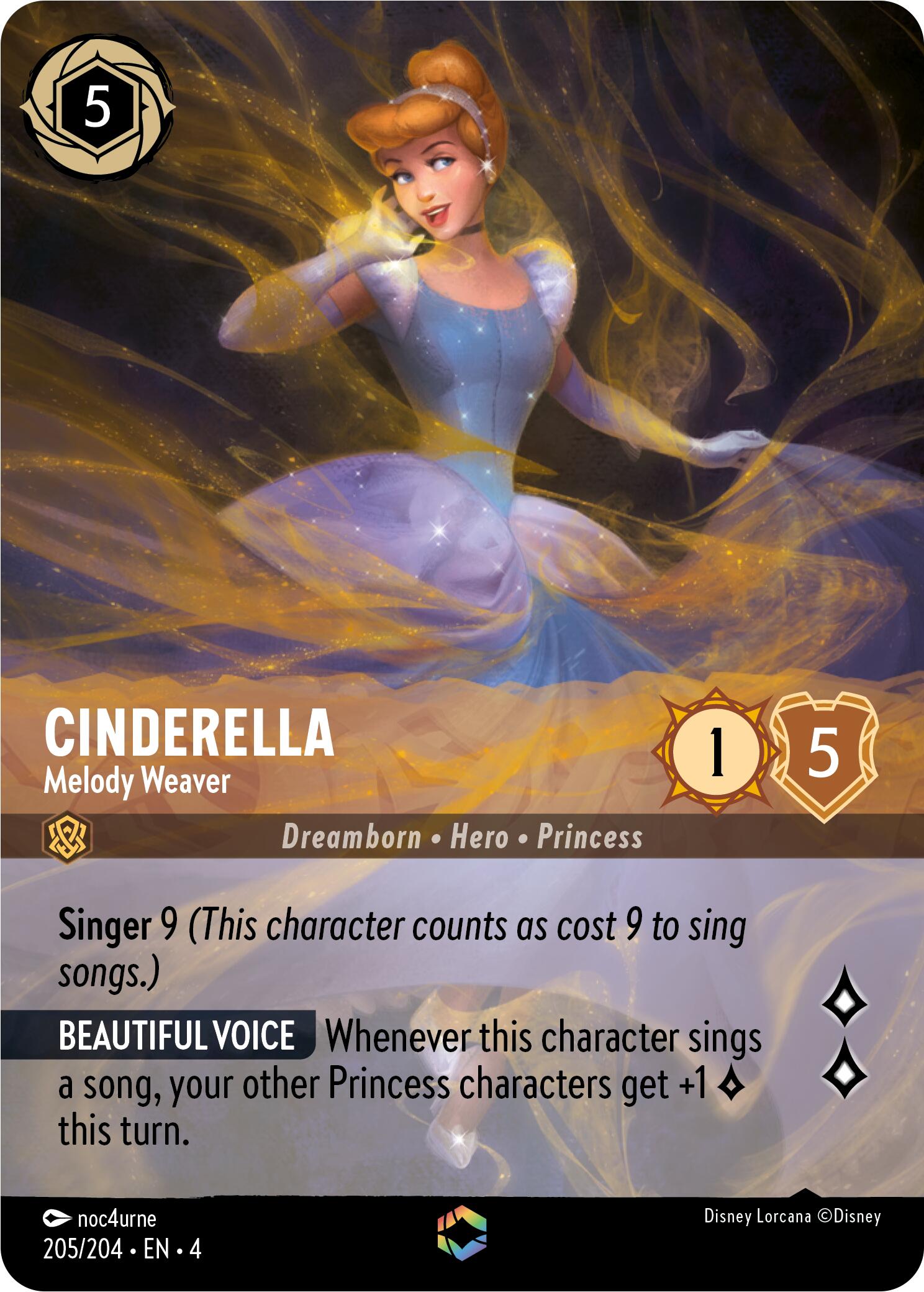Cinderella - Melody Weaver (Enchanted) (205/204) [Ursula's Return] | Shuffle n Cut Hobbies & Games