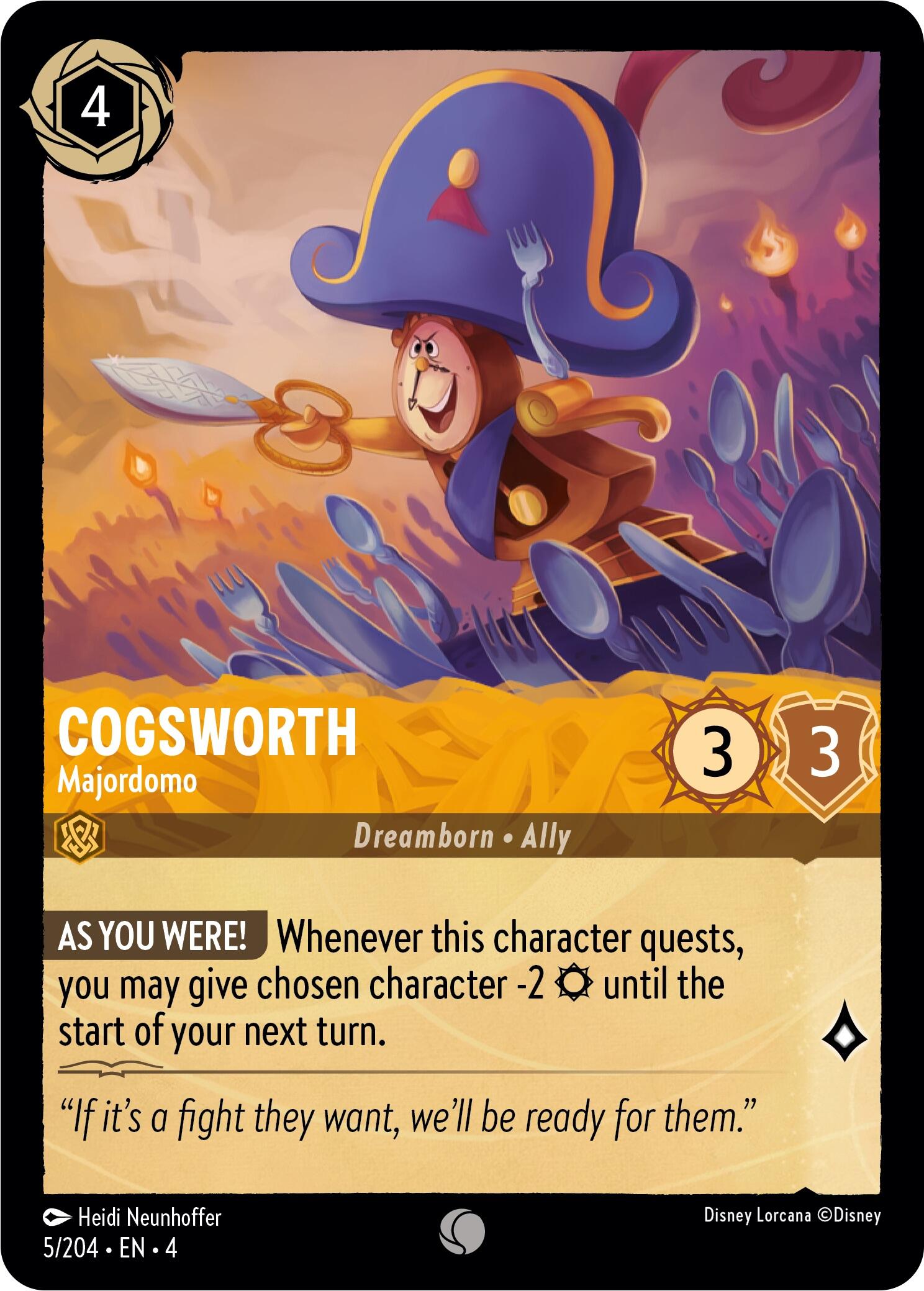 Cogsworth - Majordomo (5/204) [Ursula's Return] | Shuffle n Cut Hobbies & Games