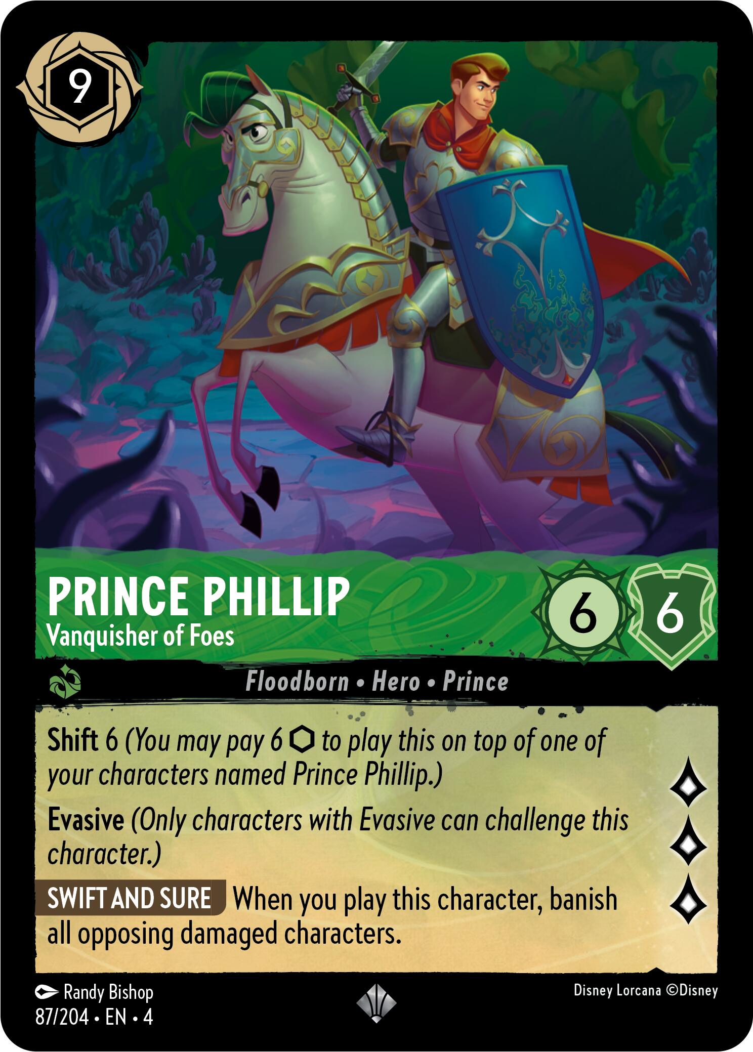 Prince Phillip - Vanquisher of Foes (87/204) [Ursula's Return] | Shuffle n Cut Hobbies & Games