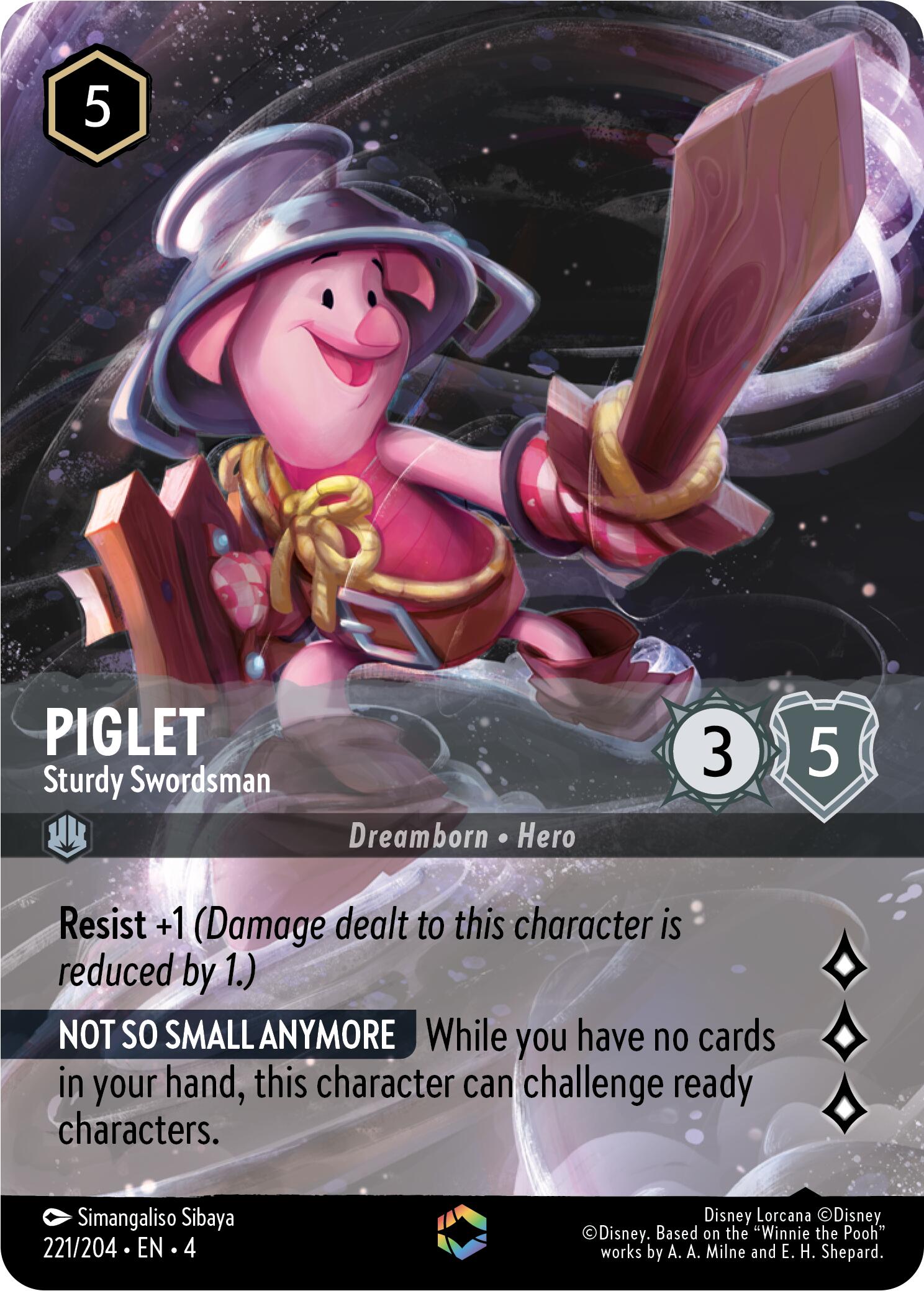 Piglet - Sturdy Swordsman (Enchanted) (221/204) [Ursula's Return] | Shuffle n Cut Hobbies & Games