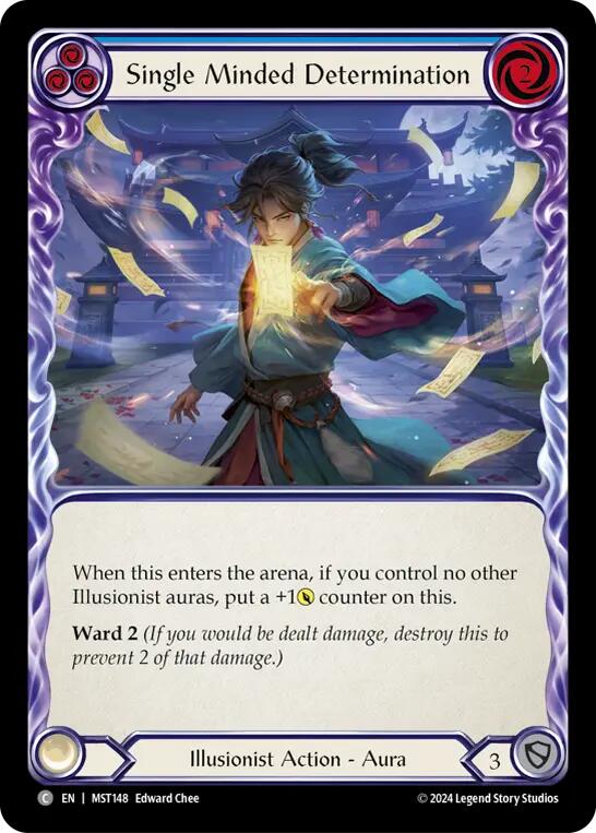 Single Minded Determination (Blue) [MST148] (Part the Mistveil)  Rainbow Foil | Shuffle n Cut Hobbies & Games