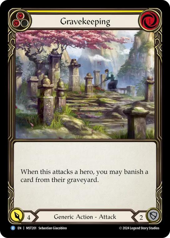 Gravekeeping (Yellow) [MST201] (Part the Mistveil)  Rainbow Foil | Shuffle n Cut Hobbies & Games