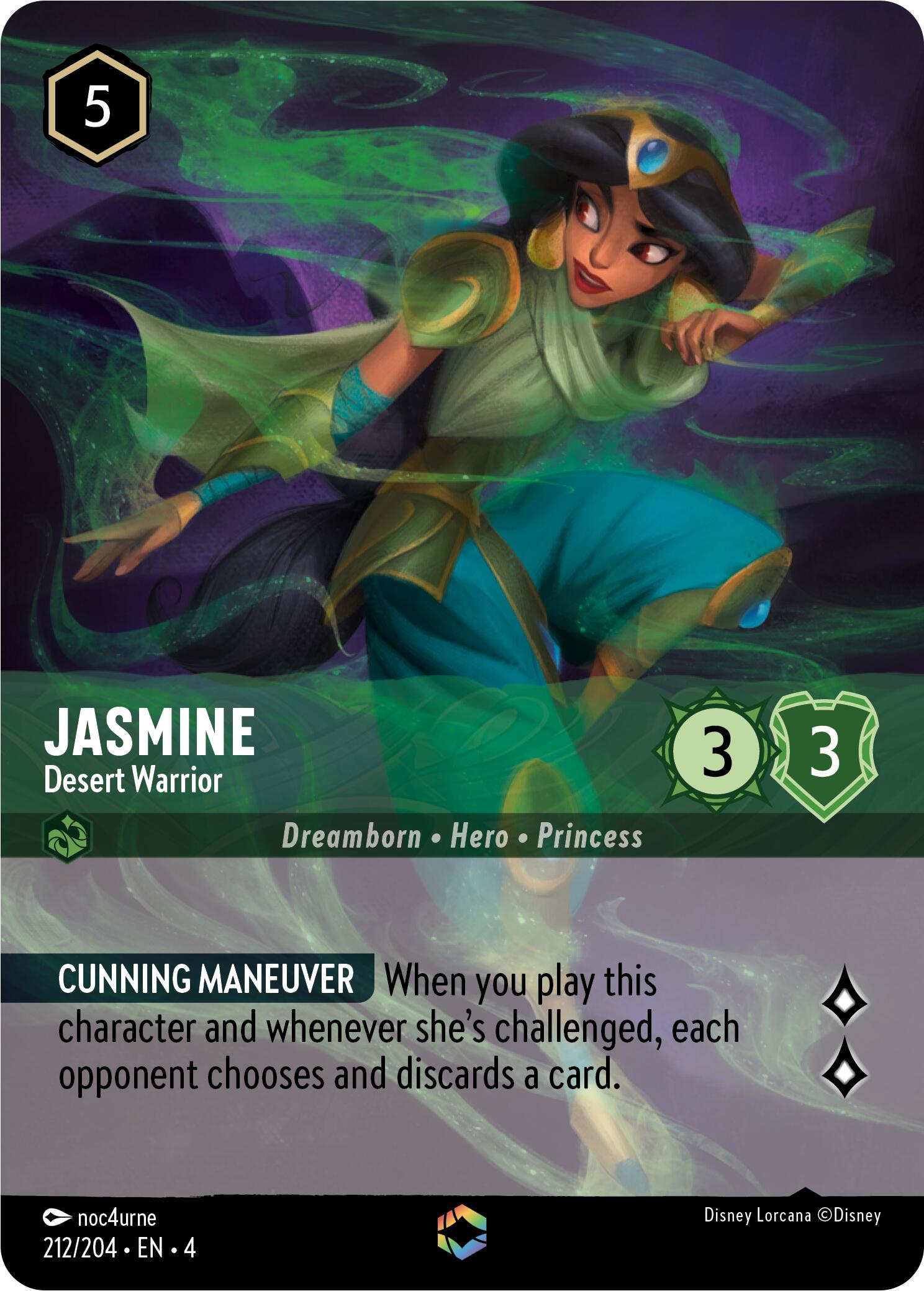 Jasmine - Desert Warrior (Enchanted) (212/204) [Ursula's Return] | Shuffle n Cut Hobbies & Games