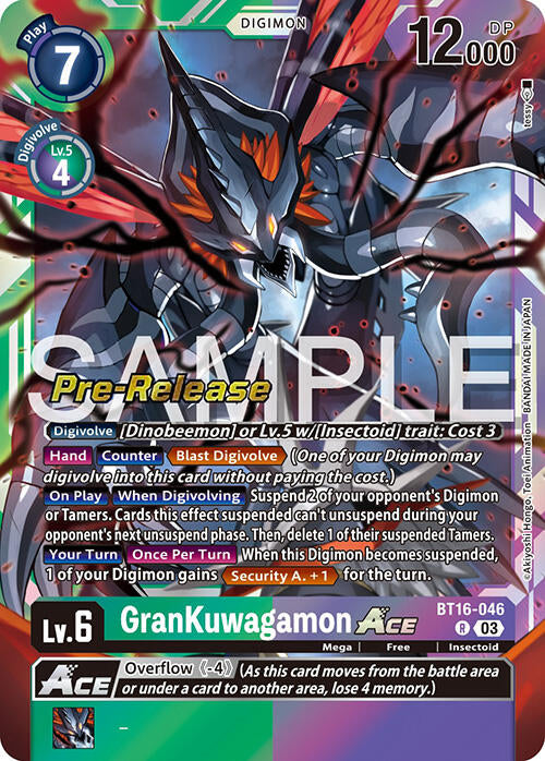 GranKuwagamon Ace [BT16-046] [Beginning Observer Pre-Release Promos] | Shuffle n Cut Hobbies & Games