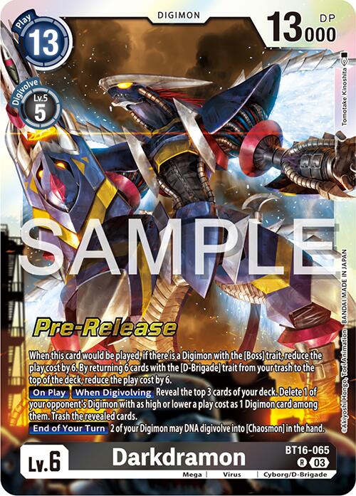 Darkdramon [BT16-065] [Beginning Observer Pre-Release Promos] | Shuffle n Cut Hobbies & Games