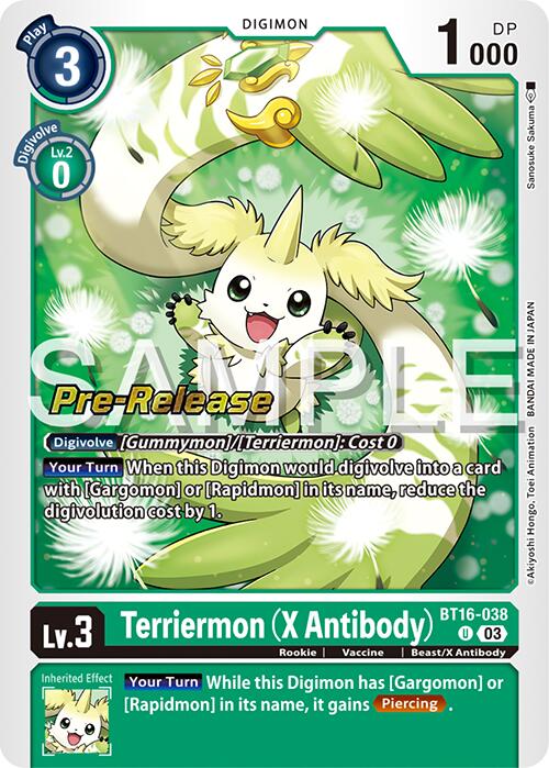 Terriermon (X Antibody) [BT16-038] [Beginning Observer Pre-Release Promos] | Shuffle n Cut Hobbies & Games