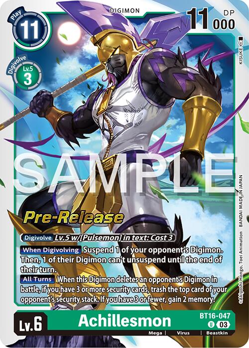 Achillesmon [BT16-047] [Beginning Observer Pre-Release Promos] | Shuffle n Cut Hobbies & Games