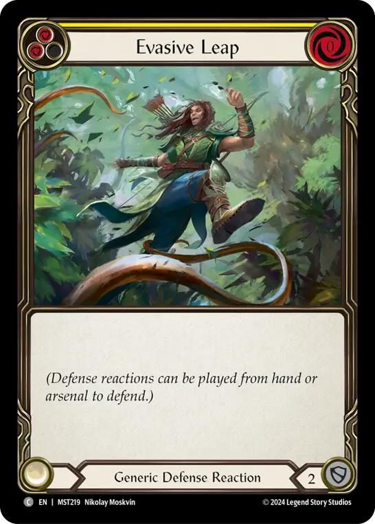 Evasive Leap (Yellow) [MST219] (Part the Mistveil)  Rainbow Foil | Shuffle n Cut Hobbies & Games