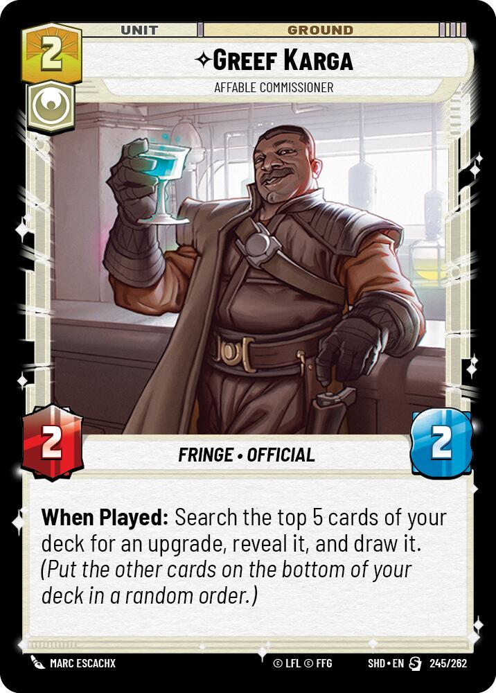 Greef Karga - Affable Commissioner (245/262) (245/262) [Shadows of the Galaxy] | Shuffle n Cut Hobbies & Games