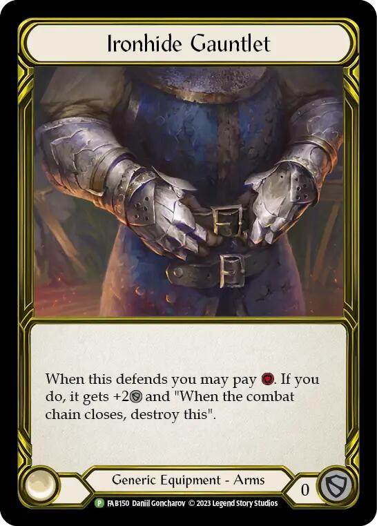 Ironhide Gauntlet (Golden) [FAB150] (Promo)  Cold Foil | Shuffle n Cut Hobbies & Games