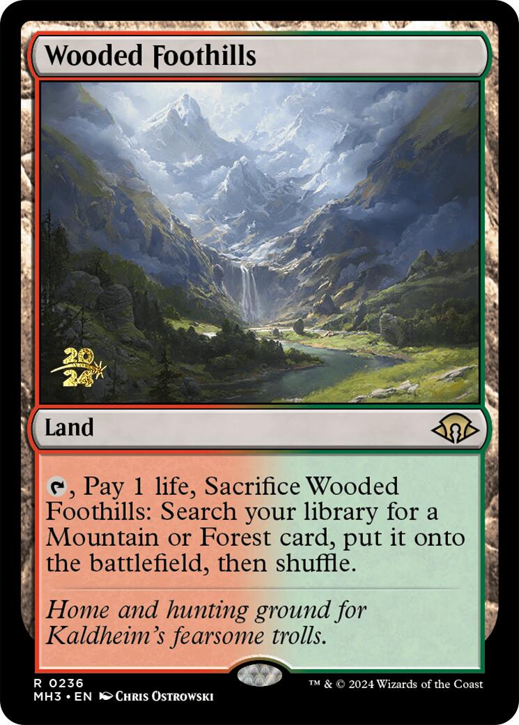 Wooded Foothills [Modern Horizons 3 Prerelease Promos] | Shuffle n Cut Hobbies & Games