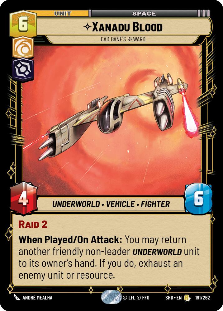 Xanadu Blood - Cad Bane's Reward (191/262) (191/262) [Shadows of the Galaxy] | Shuffle n Cut Hobbies & Games