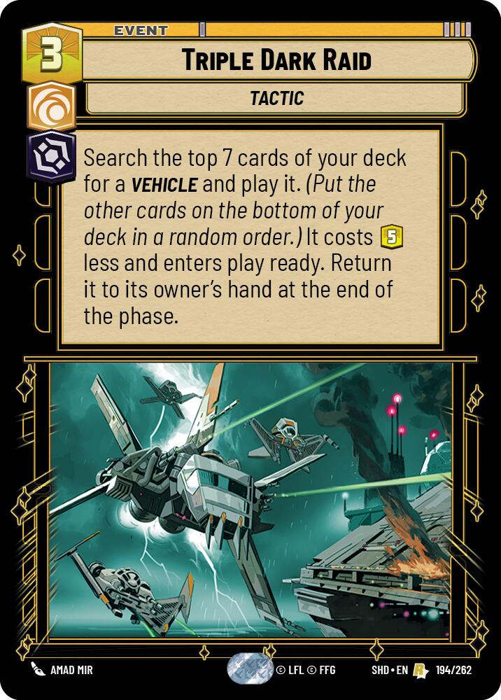 Triple Dark Raid (194/262) (194/262) [Shadows of the Galaxy] | Shuffle n Cut Hobbies & Games