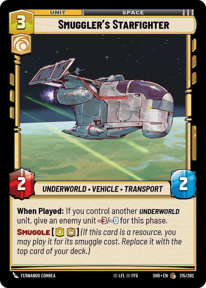 Smuggler's Starfighter (215/262) (215/262) [Shadows of the Galaxy] | Shuffle n Cut Hobbies & Games