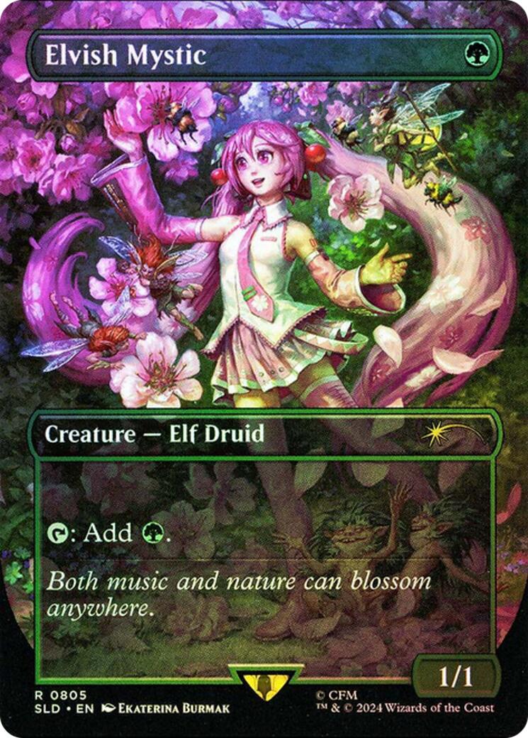 Elvish Mystic (0805 - Japanese Rainbow Foil) [Secret Lair Drop Series] | Shuffle n Cut Hobbies & Games