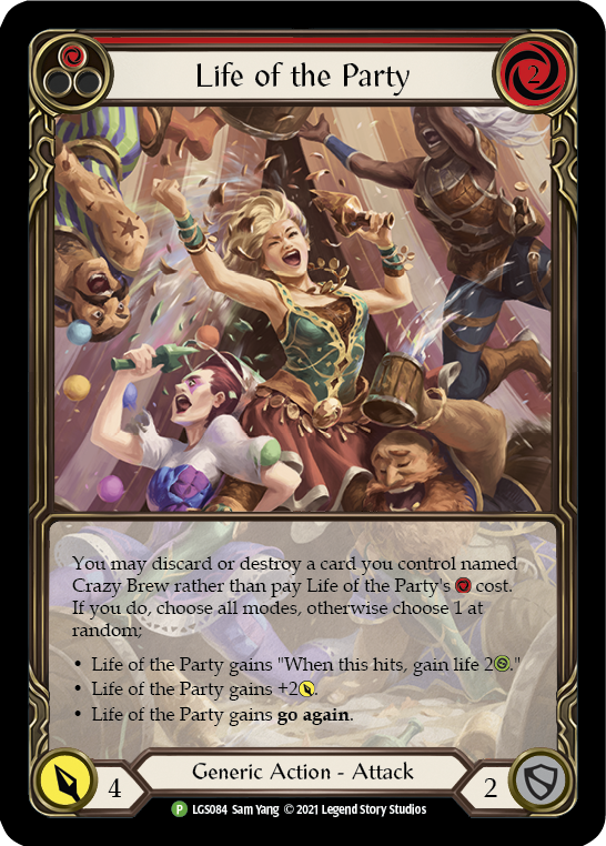 Life of the Party (Red) [LGS084] (Promo)  Rainbow Foil | Shuffle n Cut Hobbies & Games
