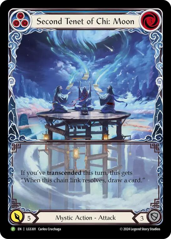 Second Tenet of Chi: Moon [LGS301] (Promo)  Rainbow Foil | Shuffle n Cut Hobbies & Games