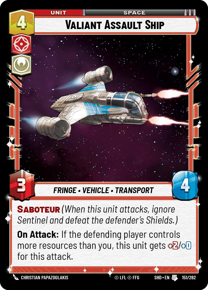 Valiant Assault Ship (151/262) (151/262) [Shadows of the Galaxy] | Shuffle n Cut Hobbies & Games