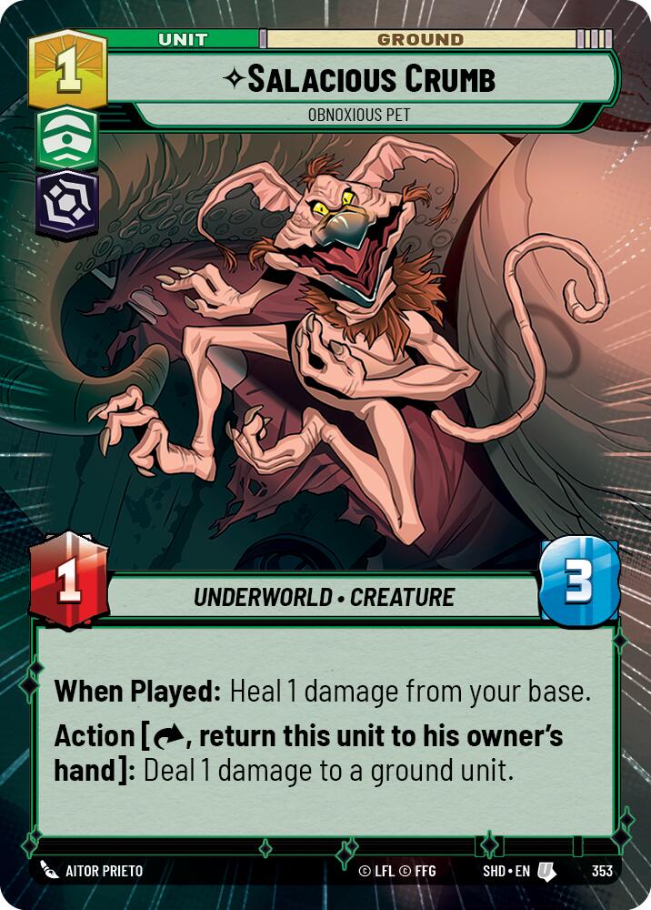 Salacious Crumb - Obnoxious Pet (353) (Hyperspace) (353) [Shadows of the Galaxy] | Shuffle n Cut Hobbies & Games