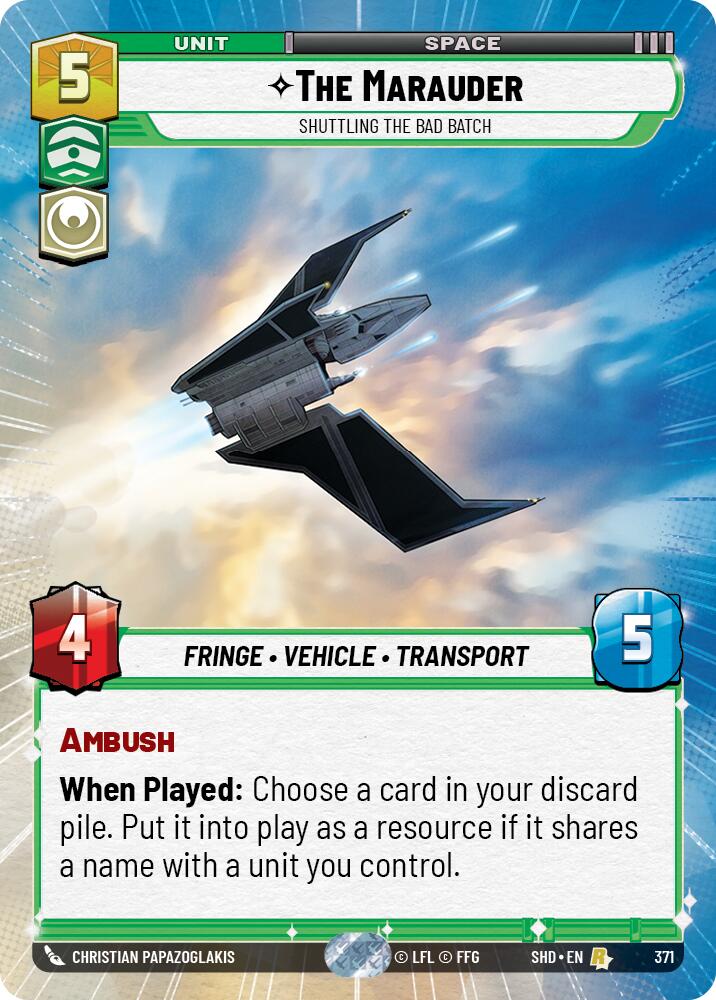 The Marauder - Shuttling the Bad Batch (371) (Hyperspace) (371) [Shadows of the Galaxy] | Shuffle n Cut Hobbies & Games