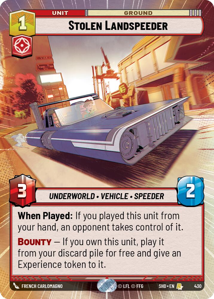 Stolen Landspeeder (430) (Hyperspace) (430) [Shadows of the Galaxy] | Shuffle n Cut Hobbies & Games