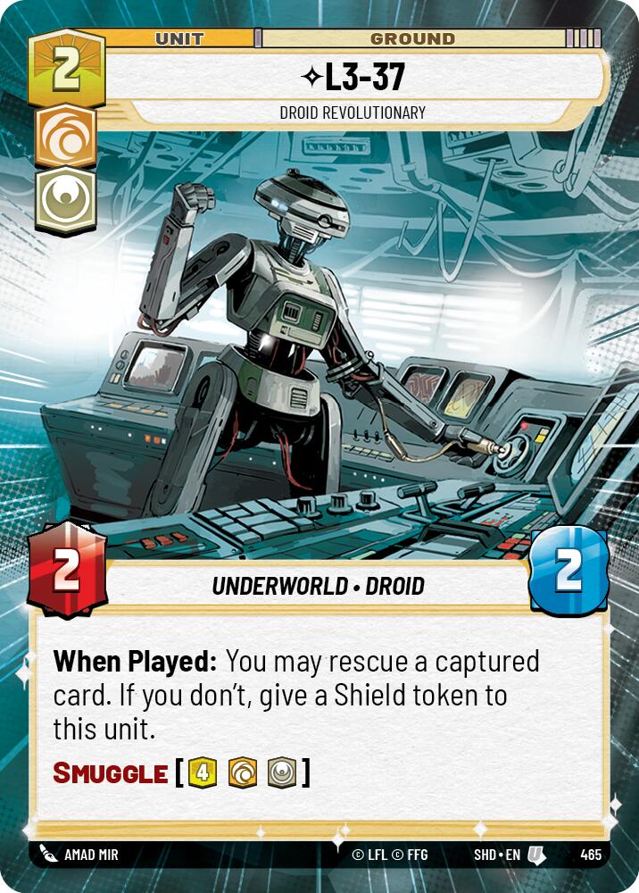 L3-37 - Droid Revolutionary (465) (Hyperspace) (465) [Shadows of the Galaxy] | Shuffle n Cut Hobbies & Games