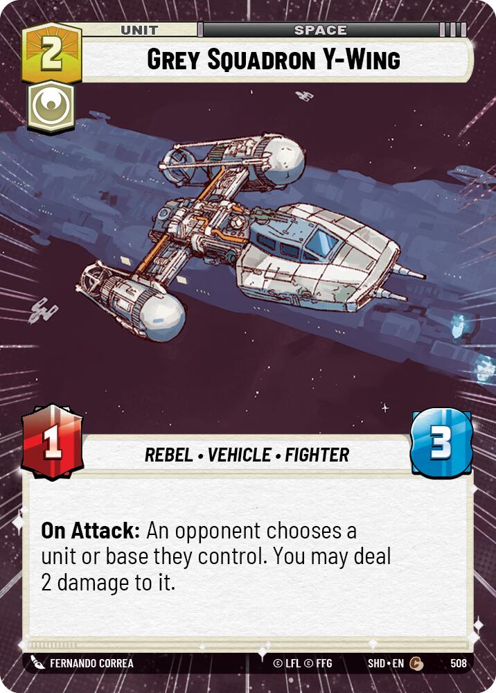 Grey Squadron Y-Wing (508) (Hyperspace) (508) [Shadows of the Galaxy] | Shuffle n Cut Hobbies & Games