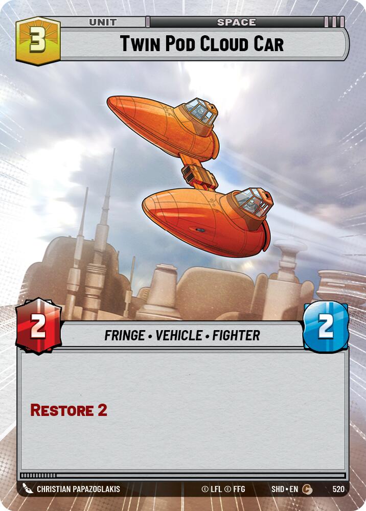Twin Pod Cloud Car (520) (Hyperspace) (520) [Shadows of the Galaxy] | Shuffle n Cut Hobbies & Games