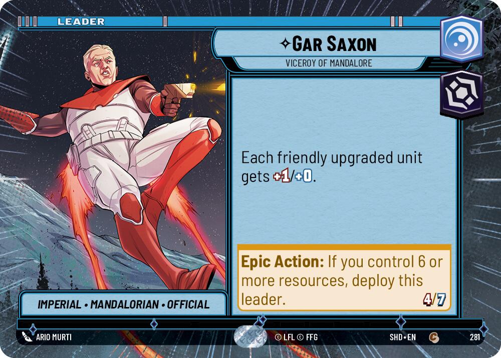 Gar Saxon - Viceroy of Mandalore (281) (Hyperspace) (281) [Shadows of the Galaxy] | Shuffle n Cut Hobbies & Games