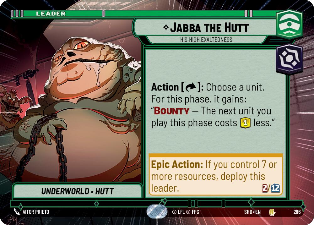 Jabba the Hutt - His High Exaltedness (286) (Hyperspace) (286) [Shadows of the Galaxy] | Shuffle n Cut Hobbies & Games
