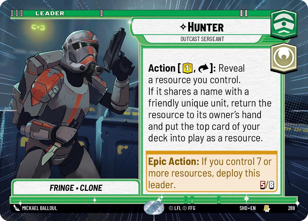 Hunter - Outcast Sergeant (288) (Hyperspace) (288) [Shadows of the Galaxy] | Shuffle n Cut Hobbies & Games